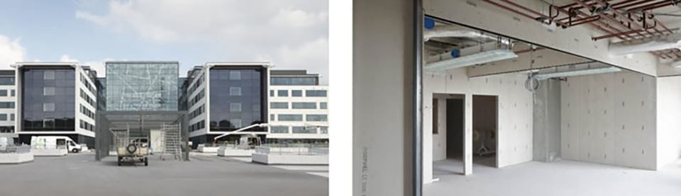 Slike prikazuju implementaciju cementnih ploča Hydropanel u belgijskoj bolnici AZ Alma